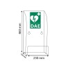 Support mural pour défibrillateur avec signalétique DAE - 460 x 250 x 150 mm - Plastique transparent