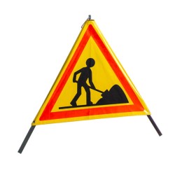 Tripode pliable - Signalisation de chantier - 850 x 830 x 830 mm - Acier et plastique