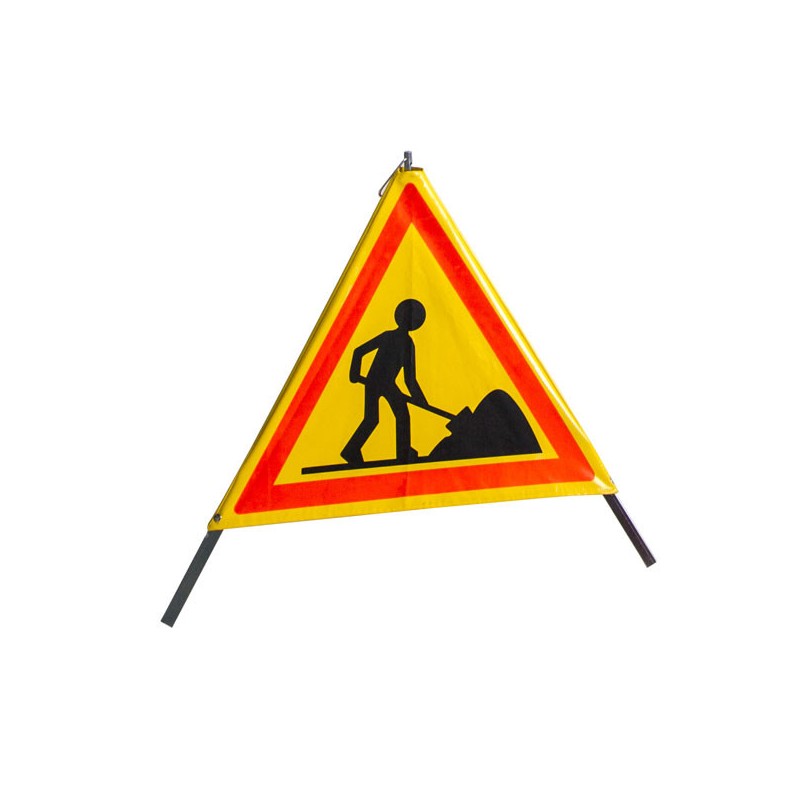 Tripode pliable - Signalisation de chantier - 850 x 830 x 830 mm - Acier et plastique
