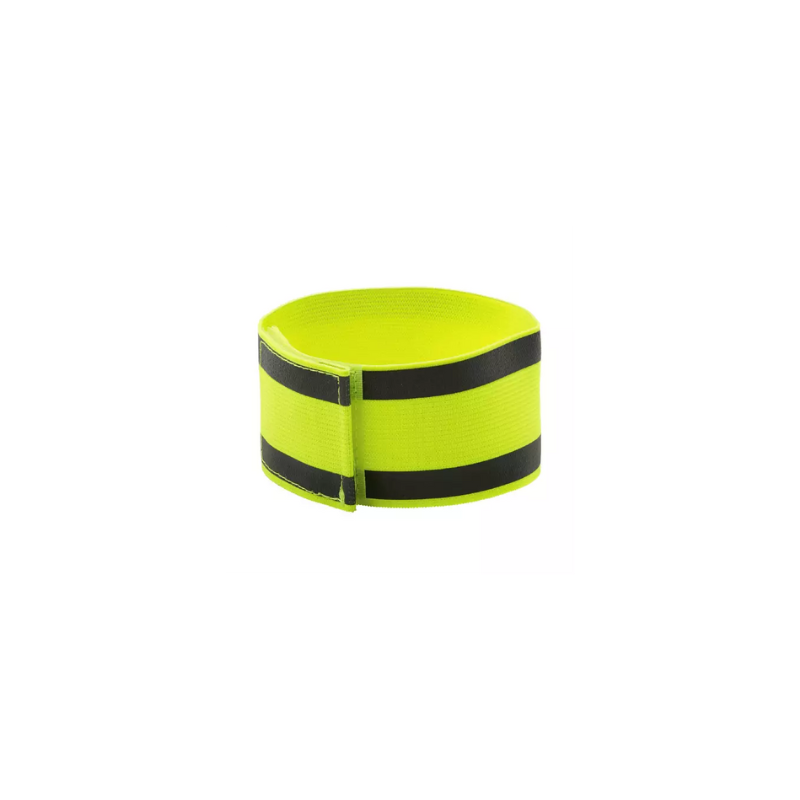 Brassard de sécurité - Porte badge jaune rétroréfléchissant - 9 x 50 cm - Polyester