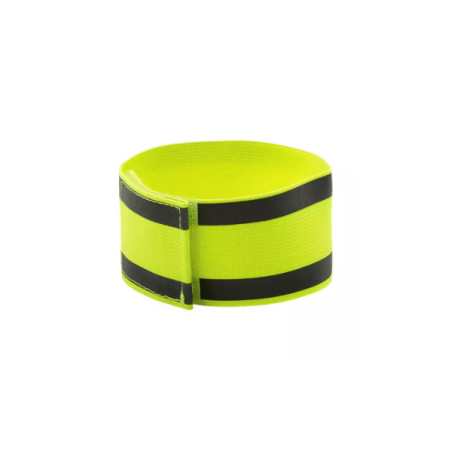Brassard de sécurité - Porte badge jaune rétroréfléchissant - 9 x 50 cm - Polyester