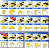 Profil butoir flexible jaune et noir 1 m - modèle E