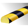 Butoir - Demi-cercle flexible jaune et noir - Longueur 1 m - Mousse polyuréthane.