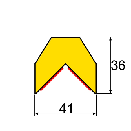 Butoir - Flexible jaune et noir - Longueur 1 m - Mousse polyuréthane
