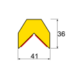 Butoir - Flexible jaune et noir - Longueur 1 m - Mousse polyuréthane
