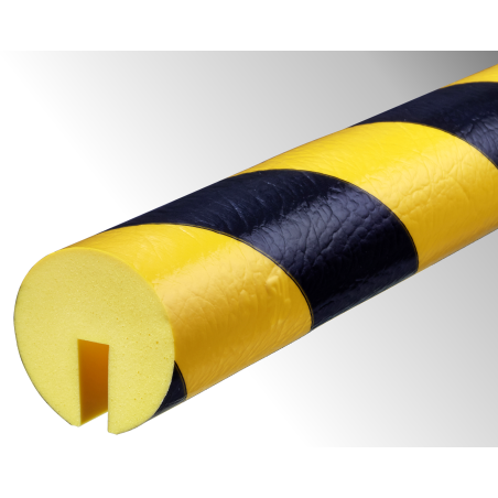 Profil butoir - Cercle ultra flexible jaune/noir - 1 m - Mousse polyuréthane recyclable