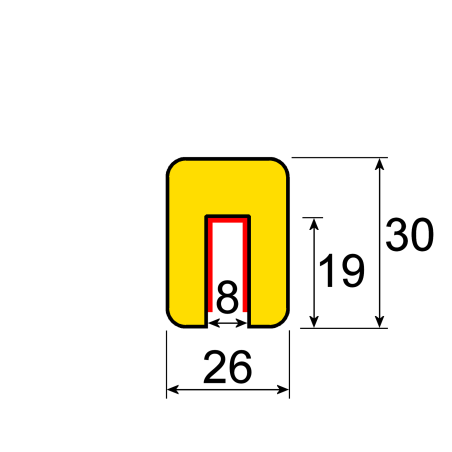 Butoir - Rectangulaire ultra flexible - Longueur 1 m - Mousse polyuréthane expansée