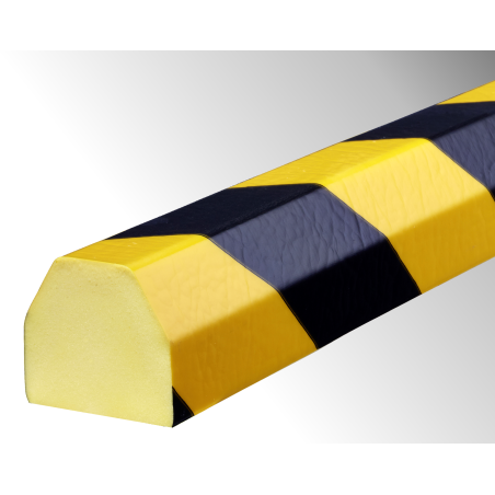 Profil - Butoir Flexible Jaune et Noir - 1 m - Mousse Polyuréthane