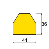Profil butoir flexible jaune et noir 1 m - modèle CC