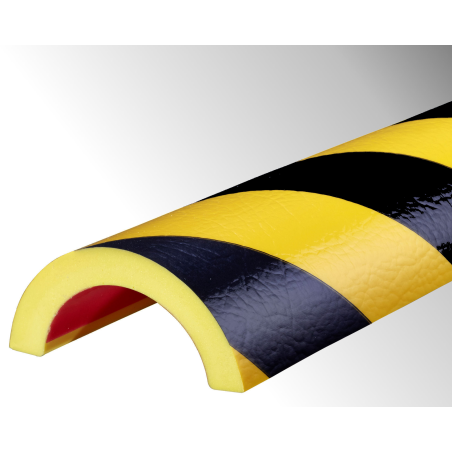 Butoir - Profil ultra souple jaune et noir - Longueur 1 m - Mousse polyuréthane expansée