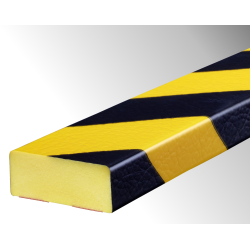 Profil butoir flexible jaune et noir 1 m - modèle D