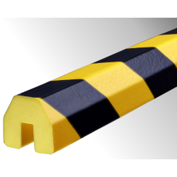 Butoir - Flexible ultra visible jaune et noir - Longueur 1 m - Mousse polyuréthane expansée