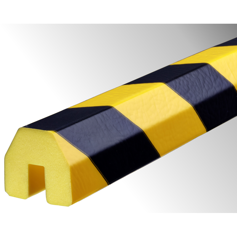 Butoir - Flexible ultra visible jaune et noir - Longueur 1 m - Mousse polyuréthane expansée
