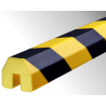 Butoir - Flexible ultra visible jaune et noir - Longueur 1 m - Mousse polyuréthane expansée