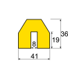 Butoir - Flexible ultra visible jaune et noir - Longueur 1 m - Mousse polyuréthane expansée