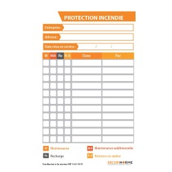 Carnet - Étiquettes de Maintenance Extincteur Color - 70 x 115 mm - Papier Satiné Enlevable - Lot de 50