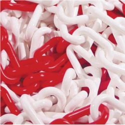 Chaîne de Signalisation de Chantier - Rouge et Blanc - 6 mm - Polyéthylène HD