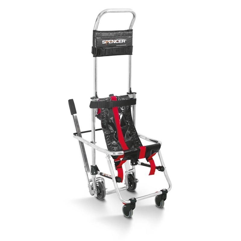 Chaise d'évacuation - Système de courroies auto-freinantes pour PMR - Aluminium