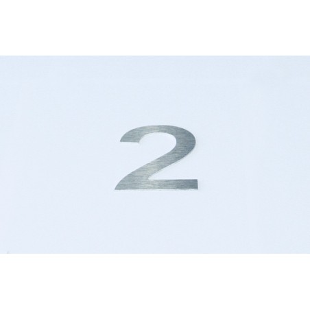 Chiffre relief en aluminium brossé chiffre 2