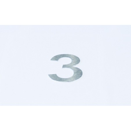 Chiffre relief en aluminium brossé chiffre 3