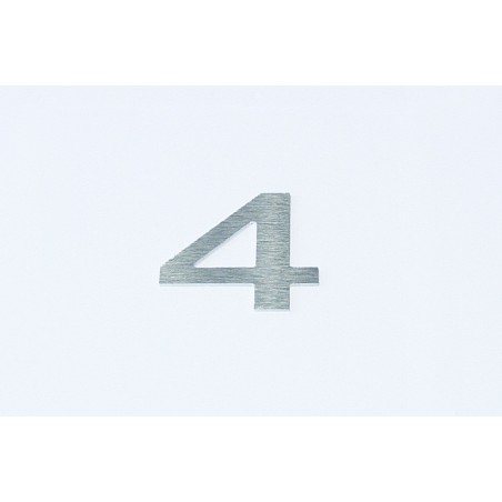 Chiffre relief en aluminium brossé chiffre 4