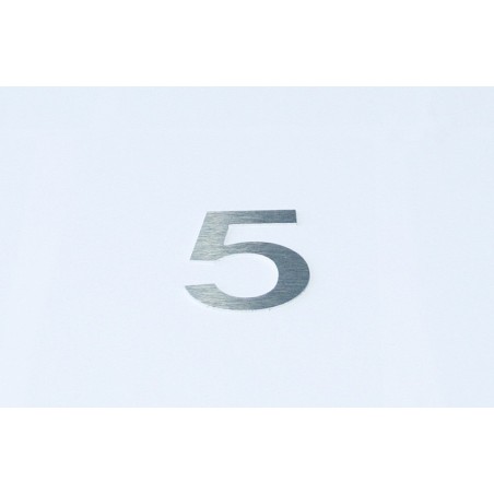 Chiffre relief en aluminium brossé chiffre 5