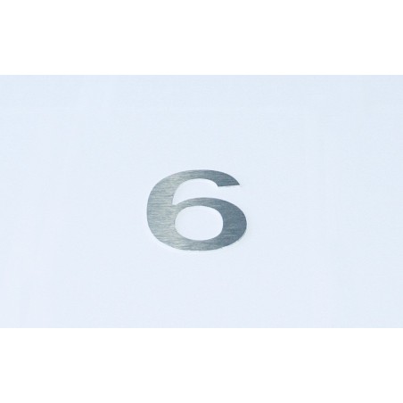 Chiffre relief en aluminium brossé chiffre 6