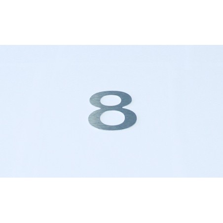 Chiffre relief en aluminium brossé chiffre 8