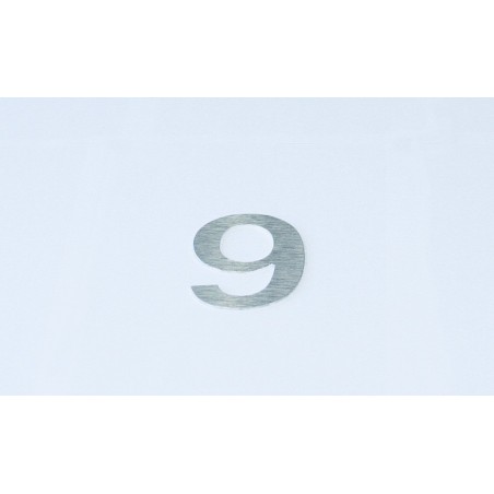 Chiffre relief en aluminium brossé chiffre 9