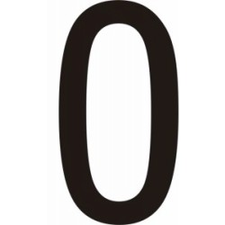 Lot de 10 chiffres adhésifs coloris noir  "0", ...,"9, 50 ou 75mm