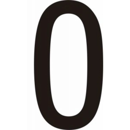 Lot de 10 chiffres adhésifs coloris noir  "0", ...,"9, 50 ou 75mm