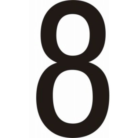 Lot de 10 chiffres adhésifs coloris noir  "0", ...,"9, 50 ou 75mm