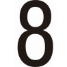 Lot de 10 chiffres adhésifs coloris noir  "0", ...,"9, 50 ou 75mm