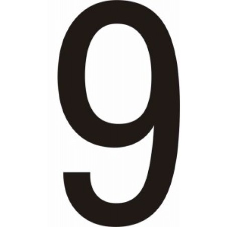 Lot de 10 chiffres adhésifs coloris noir  "0", ...,"9, 50 ou 75mm
