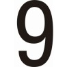 Lot de 10 chiffres adhésifs coloris noir  "0", ...,"9, 50 ou 75mm