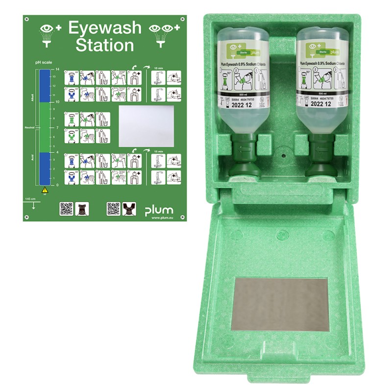 Flacon de Solution Saline Stérile - Lave-oeil DUO Ergonomique pour Soins Oculaires Urgence - PLUM