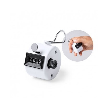 Compteur manuel de personnes - 4 chiffres - ABS blanc