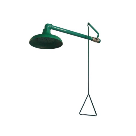 Douche de Sécurité - Murale Intérieure - Normes EN 15154-1 et NF X 15-221 - Pomme en ABS Vert