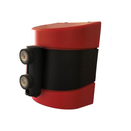 Enrouleur de sangle mural - Sangle rouge/blanc ou jaune/noir - 5 ou 10 mètres - ABS