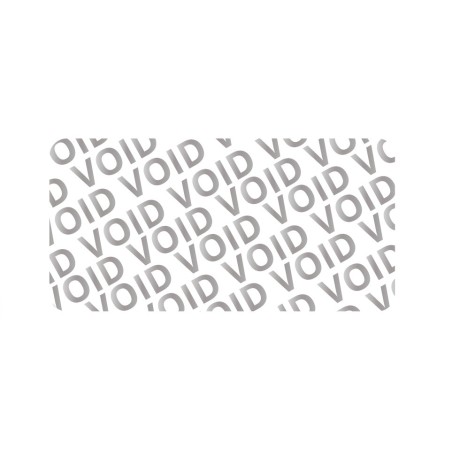 Étiquettes Personnalisées - Propriété Infalsifiable avec Motif VOID - Polyester Argenté