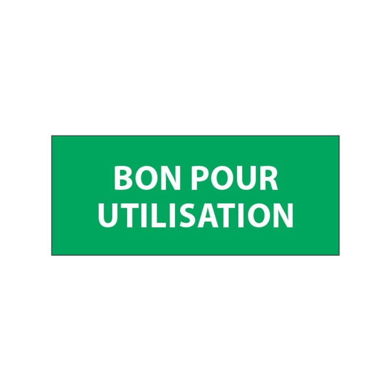 Étiquettes d'inspection - Bon pour utilisation - 38 x 16 mm - Film polymère -  lot de 25 cartes de 14 étiquettes