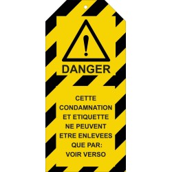 Étiquettes de Condamnation - Danger - Polyester Souple