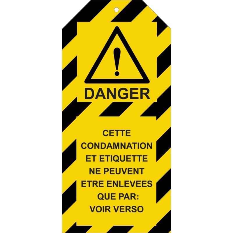 Étiquettes de Condamnation - Danger - Polyester Souple