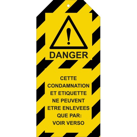 Étiquettes de Condamnation - Danger - Polyester Souple