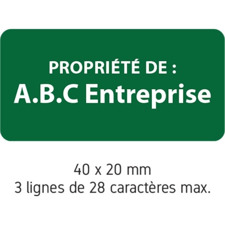 Étiquettes Personnalisées - Propriété SECURÉTIK - Vinyle Polymère Laminé - Lot de 240