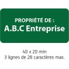 Étiquettes Personnalisées - Propriété SECURÉTIK - Vinyle Polymère Laminé - Lot de 240