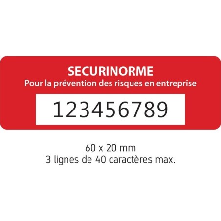Étiquettes Personnalisées - Propriété SECURÉTIK - Vinyle Polymère Laminé - Lot de 240
