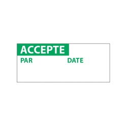 Étiquettes d'inspection - ACCEPTE - 38 x 16 mm - Film polymère haute-résistance -  Lot de 350