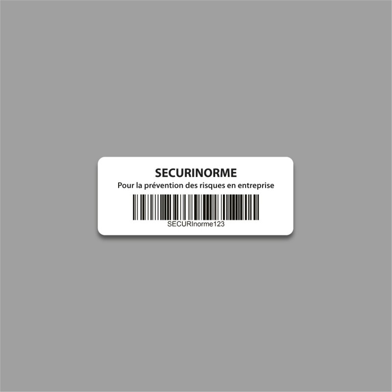 Étiquettes en polyester personnalisables avec code-barre pour une identification sûre et durable.