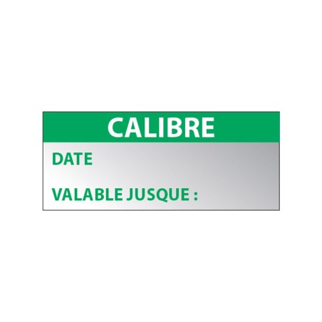 Etiquette d'inspection - Calibre date - 38 x 16 mm - Aluminium - Lot de 350
